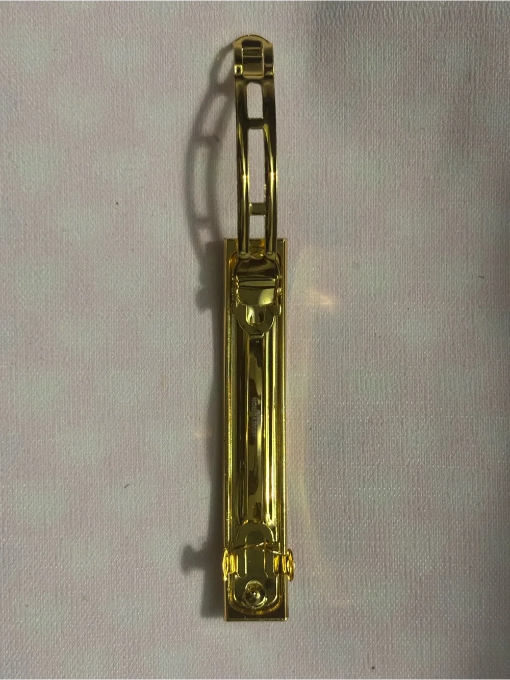 Louis Vuitton White and Gold Logo Hair Barrette